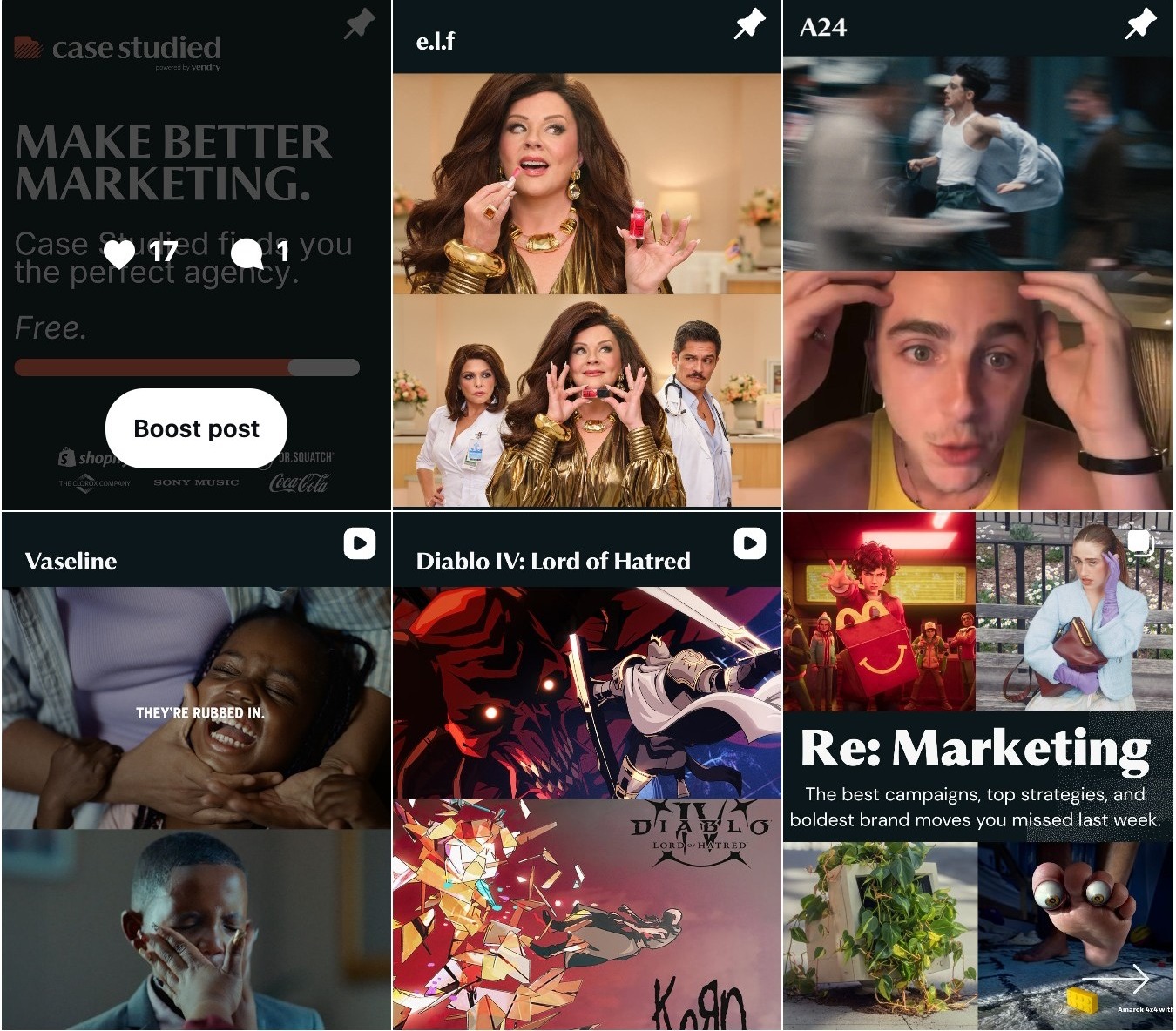 @case.studied recent posts — A24, e.l.f, Vaseline, Diablo IV, Re: Marketing