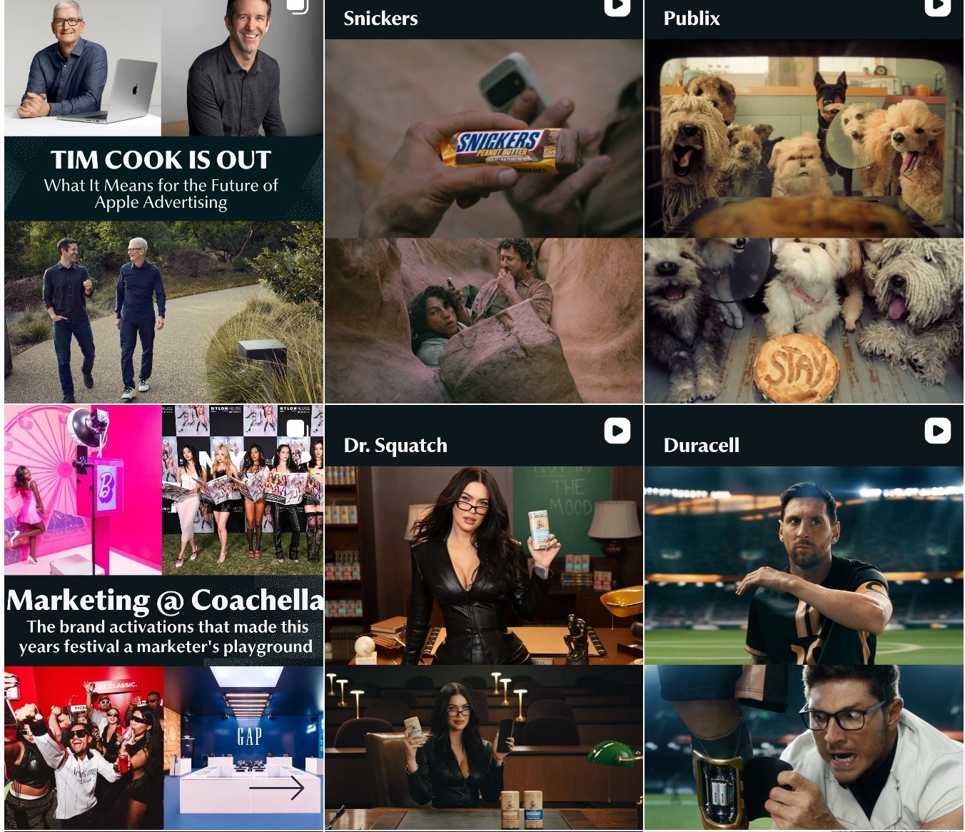 @case.studied posts — Tim Cook, Snickers, Publix, Coachella, Dr. Squatch, Duracell